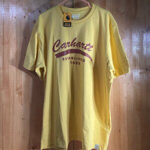 NEW! CARHARTT TK5714 XL Men's Short Sleeve Relaxed Fit T-Shirt Tee Shirt Yellow